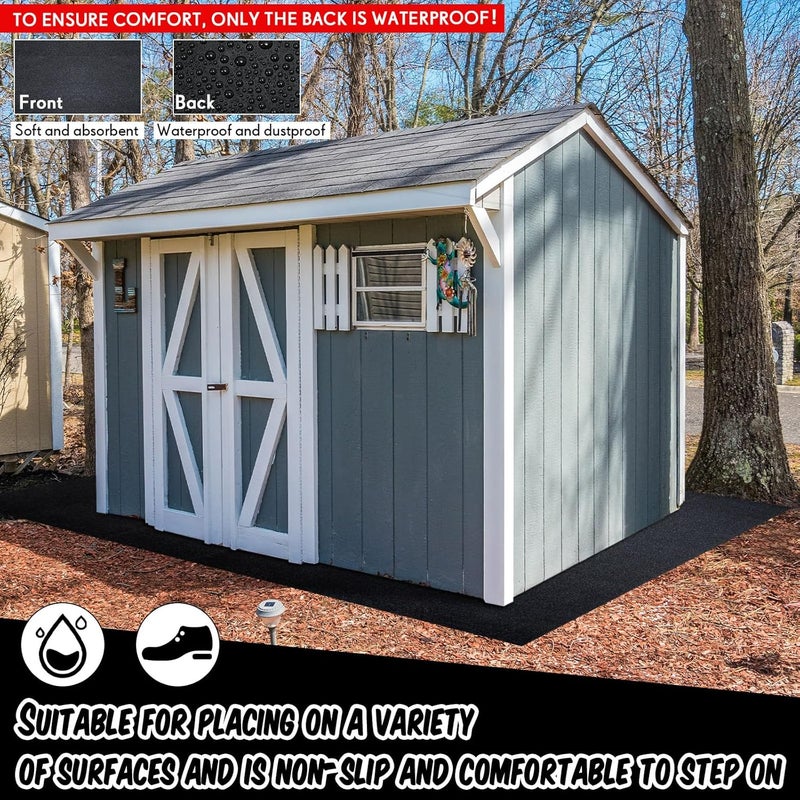 Haull Outdoor Storage Shed Floor Moat Waterproof Outdoor Carport Mat Thickened Soft Patio Furniture Pad Washable with Non Slip Backing, Storage Shed Not Included(6 x 3 ft) - Image 5